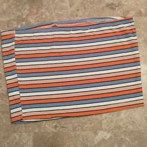 Tube Top, ROMWE, SIZE: M, MULTICOLORED: BLUE, WHITE, PINKS, AND BLACK STRIPPED